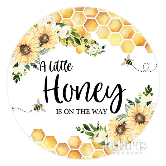 Lofaris Little Honey Is On The Way Round Baby Shower Backdrop