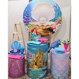 Load image into Gallery viewer, Lofaris Little Mermaid Pearl Shell Under Sea Round Backdrop Kit