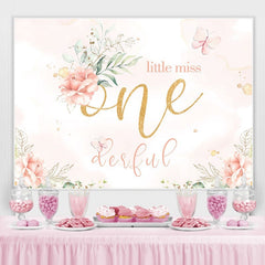 Lofaris Little miss onederful birthday party backdrop for girl