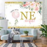 Load image into Gallery viewer, Lofaris Little Miss Onederful Flower Happy Birthday Backdrop