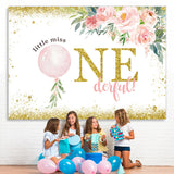 Load image into Gallery viewer, Lofaris Little Miss Onederful Flower Happy Birthday Backdrop