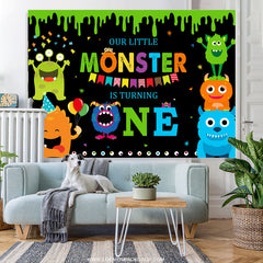 Lofaris Little Monster Is Turning One Birthday Backdrop