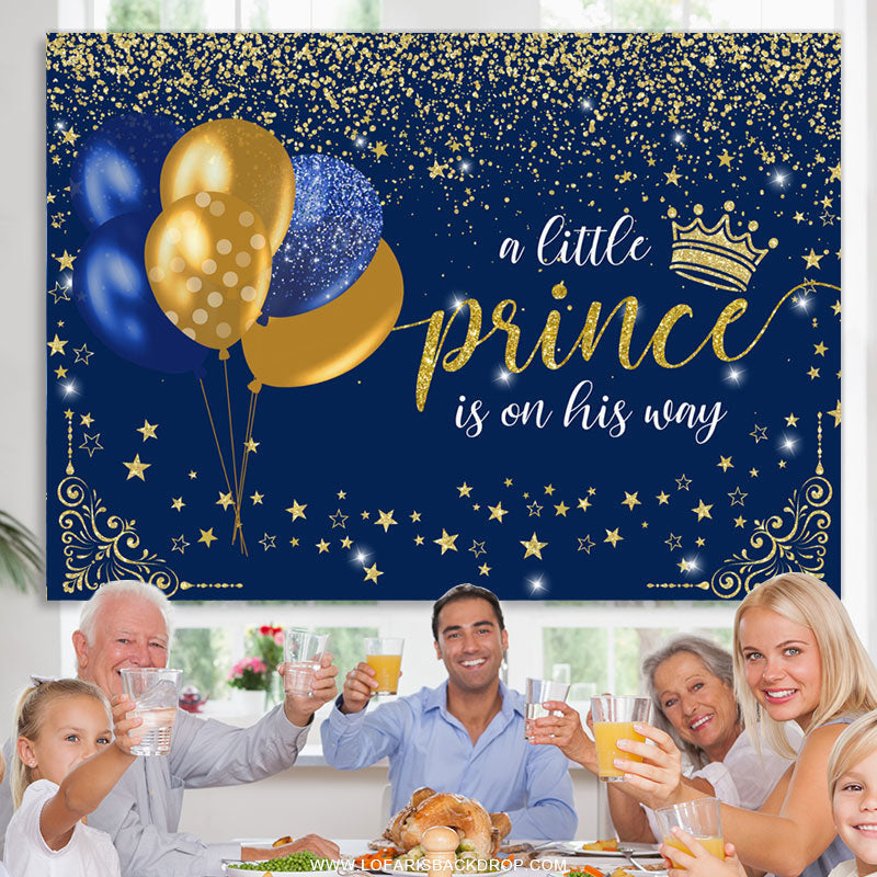 Lofaris Little Prince Is On His Way Baby Shower Backdrop