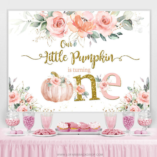 Lofaris Little Pumpkin Is Turning One Happy Birthday Backdrop