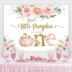 Lofaris Little Pumpkin Is Turning One Happy Birthday Backdrop