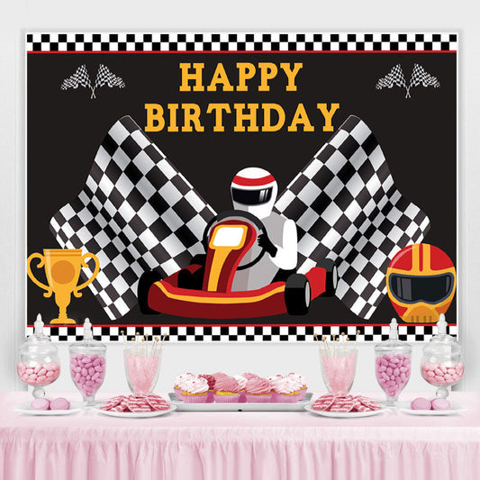 Lofaris Little Racing Driver Trophy Happy Birthday for Boy