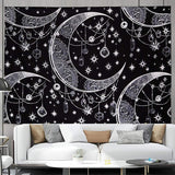 Load image into Gallery viewer, Lofaris Little Star Black And White Moon Bohemian Wall Tapestry