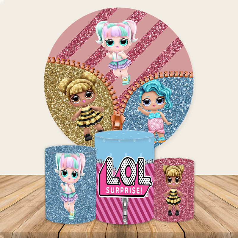 Lofaris Lol Glitter Surpise Cartoon Circle Backdrop Kit For Girl