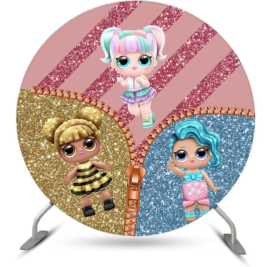 Lofaris Lol Glitter Surpise Cartoon Circle Backdrop Kit For Girl