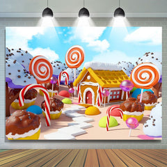 Lofaris Lollipop Candyland Baby Sweet Birthday Backdrop For Kids