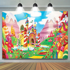 Lofaris Lollipop Candyland Castle Birthday Backdrop For Girl