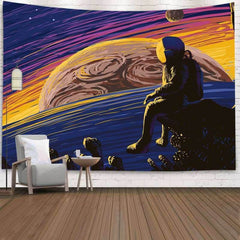 Lofaris Lonely Astronaut Universe Galaxy Novelty Wall Tapestry