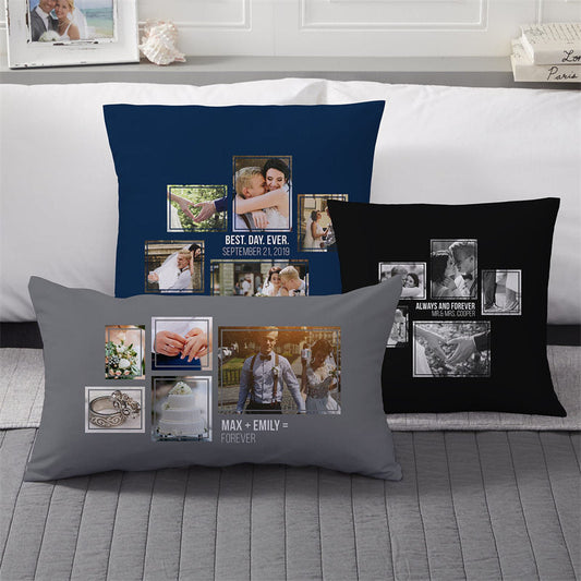 Lofaris Love Couple Forever Custom Collage Pillow Of Wedding