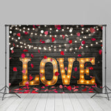Load image into Gallery viewer, Lofaris Love Light With Black Wood Happy Valentines Backdrop