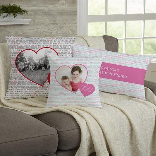 Lofaris Love Mom Photo Custom Pillow With Heart Baby Gift