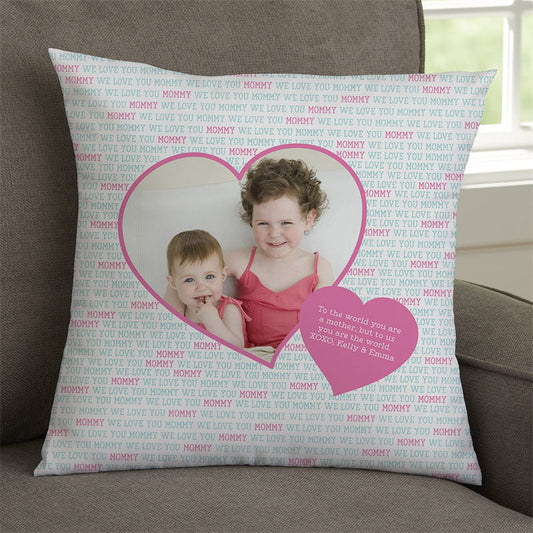 Lofaris Love Mom Photo Custom Pillow With Heart Baby Gift