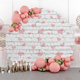 Load image into Gallery viewer, Lofaris Love White Stripe Wall Happy Birthday Circle Backdrop