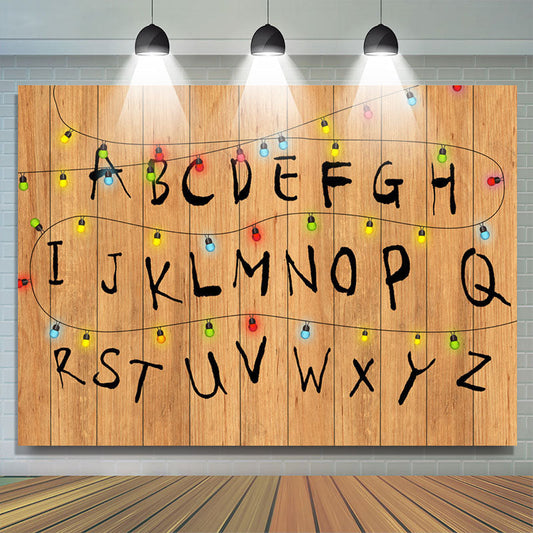 Lofaris Lovely Alphabet With Colorful Lights Halloween Backdrop