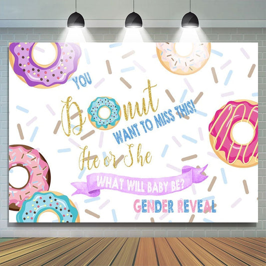 Lofaris Lovely And Colorful Donuts Themed Baby Shower Backdrop