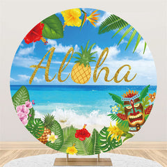 Lofaris Lovely And Floral Theme Hawaiian Holiday Round Backdrop