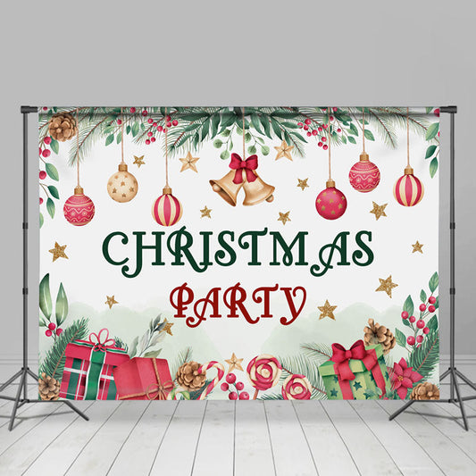 Lofaris Lovely Christmas Balls Gifts And Trees Holiday Backdrop
