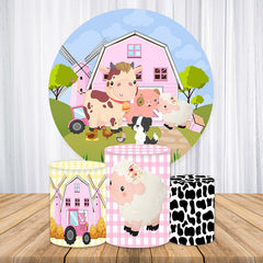 Lofaris Lovely Farm And Ainmal Round Party Backdrop Kit For Kid