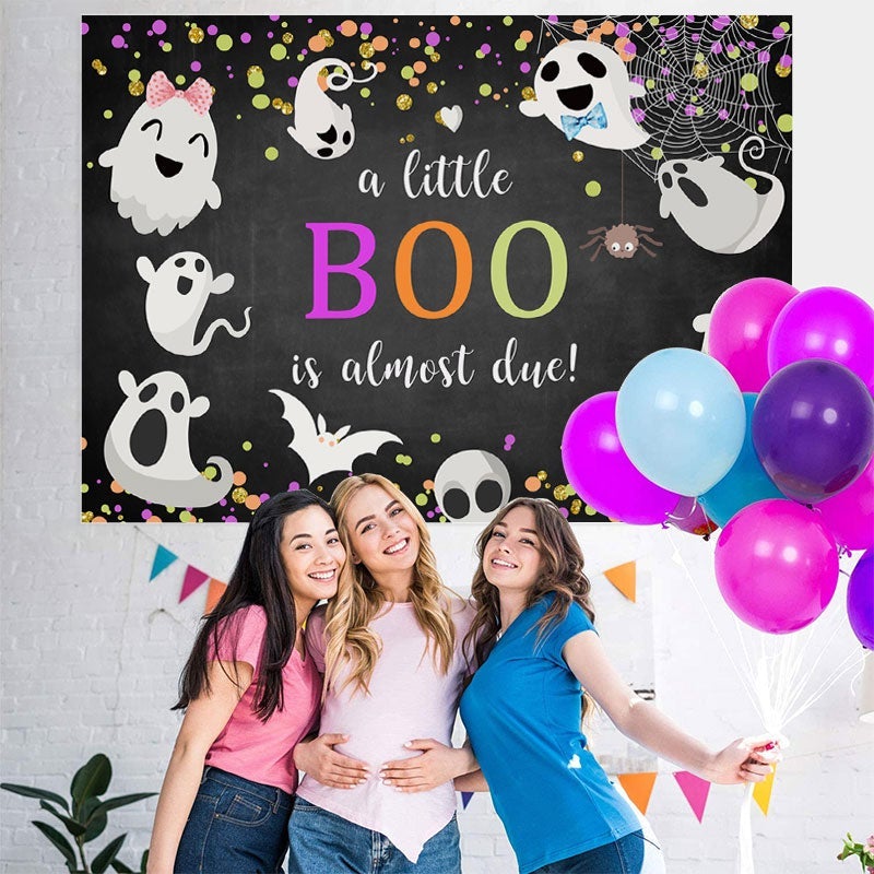 Lofaris Lovely Ghosts Halloween Themed Baby Shower Backdrop