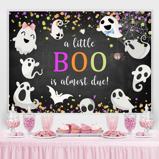 Lofaris Lovely Ghosts Halloween Themed Baby Shower Backdrop