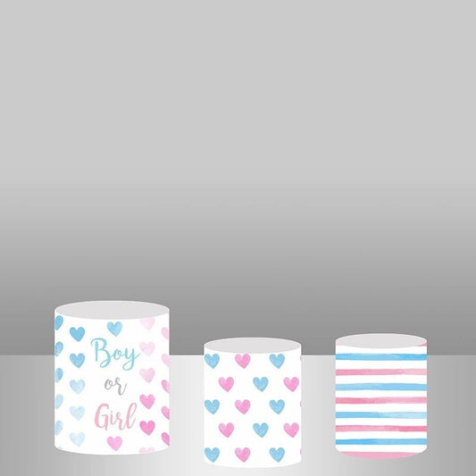 Lofaris Lovely Heart Baby Shower Backdrop Cake Table Cover Kit