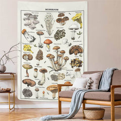 Lofaris Lovely Mushroom Knowledge Of Plant Science Wall Tapestry