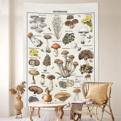 Lofaris Lovely Mushroom Knowledge Of Plant Science Wall Tapestry
