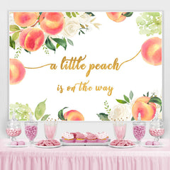 Lofaris Lovely Peach and White Floral Baby Shower Backdrop