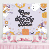 Load image into Gallery viewer, Lofaris Lovely Pumpkin Ghost Halloween Baby Shower Backdrop