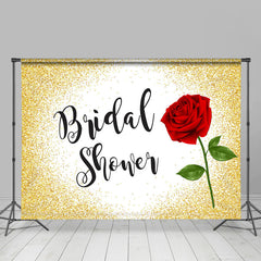 Lofaris Lovely Red Rose Simple Gold Dot Bridal Shower Backdrop