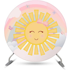Lofaris Lovely Sun Rainbow Theme Baby Shower Circle Backdrop Kit