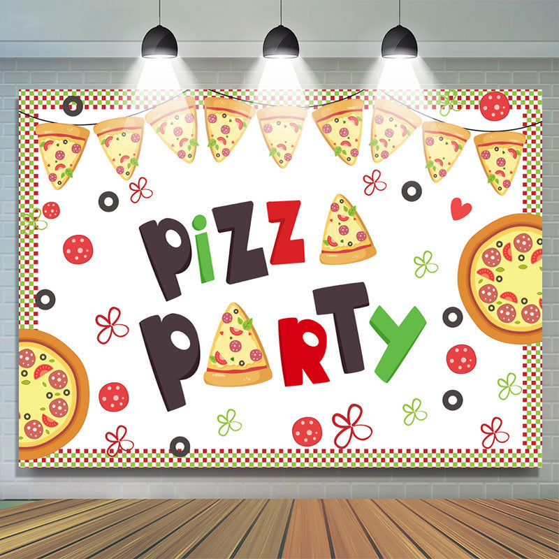 Lofaris Lovely Tomato Pizza Party Themed Birthday Backdrop