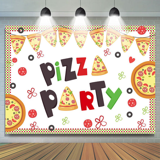 Lofaris Lovely Tomato Pizza Party Themed Birthday Backdrop