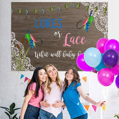 Lofaris Lures Or Lace Wooden Plants Backdrop For Baby Shower