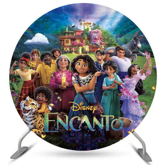 Lofaris Magic Floral House Round Big Family Party Backdrop