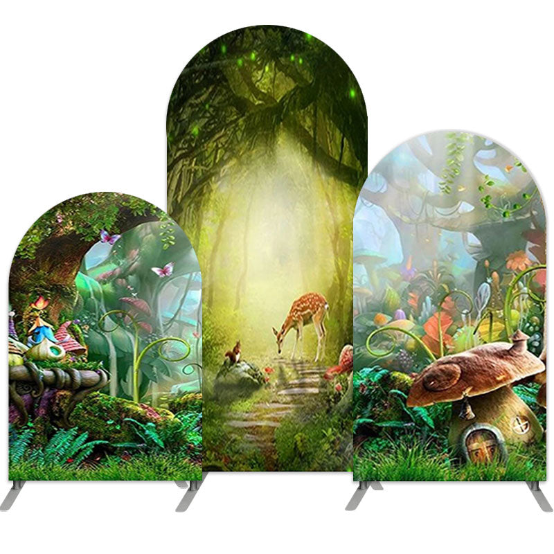 Lofaris Magic Forest Theme Double Sided Party Arch Backdrop Kit