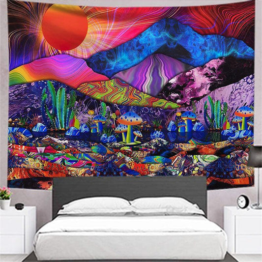 Lofaris Magic Paradise Abstract Landscape Family Wall Tapestry