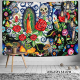 Load image into Gallery viewer, Lofaris Magic Skull Trippy Floral Novelty Landscape Wall Tapestry