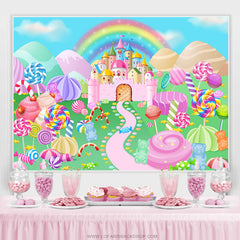 Lofaris Magical Candyland Castle World Birthday Backdrop