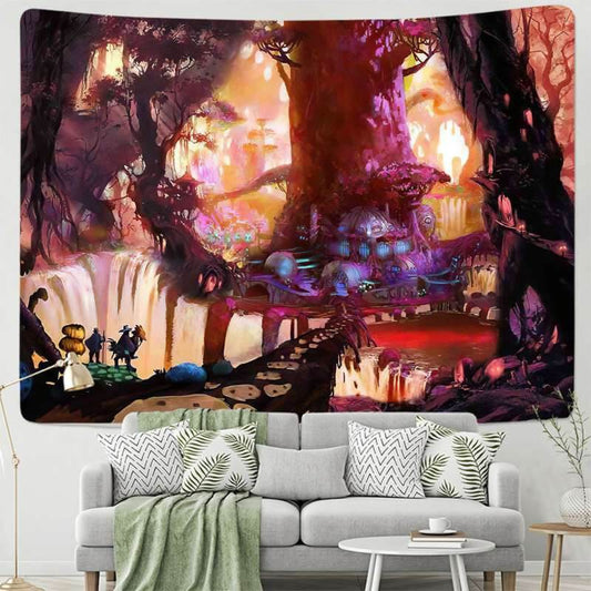 Lofaris Magical World Novelty Cartoon Forest Wall Tapestry