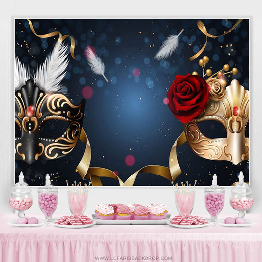 Lofaris Masquerade Mysterious Photography Birthday Backdrop