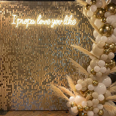 Lofaris Light Matte Gold Shimmer Wall Panels For Party Decorations