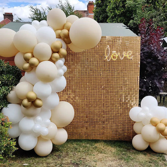 Lofaris Light Matte Gold Shimmer Wall Panels For Party Decorations