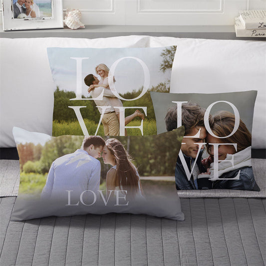 Lofaris Memorable Love Personalized Pillow With Couple Photo