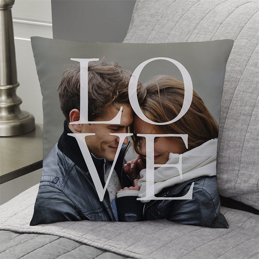Lofaris Memorable Love Personalized Pillow With Couple Photo