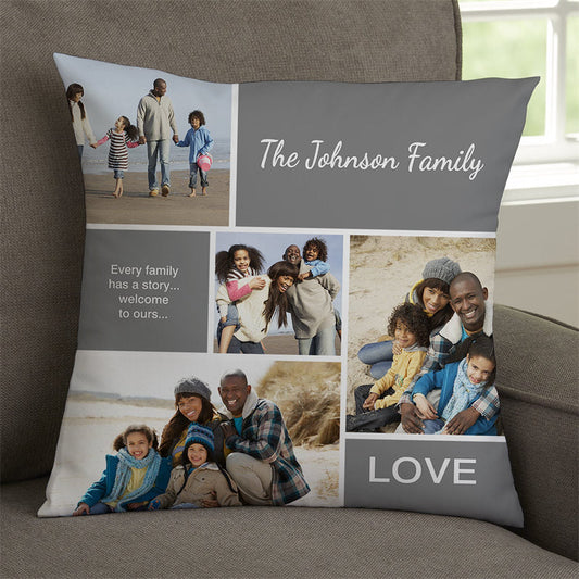 Lofaris Memories Family Love Album Custom Photo Throw Pillow